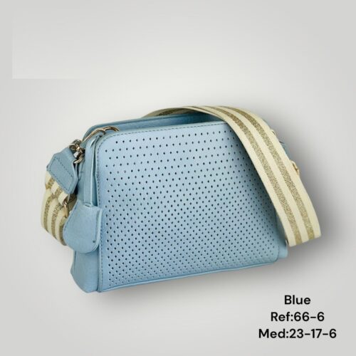 Bolso Bandolera Asa Ancha Rayas Metalizadas