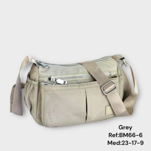 Bolso Bandolera Tela Cremalleras