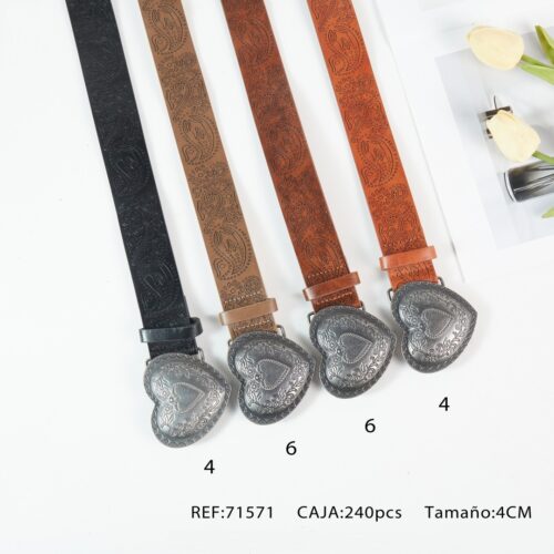 Cinturón Vintage Hebilla Corazón