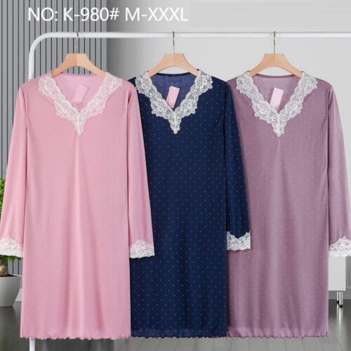 Camisón Mujer Unicolor Detalle Encaje