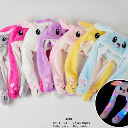 Gorro Invierno Infantil Peluche Luces