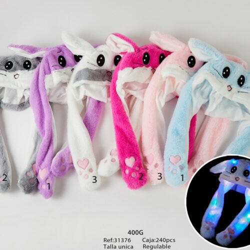 Gorro Invierno Infantil Peluche Luces