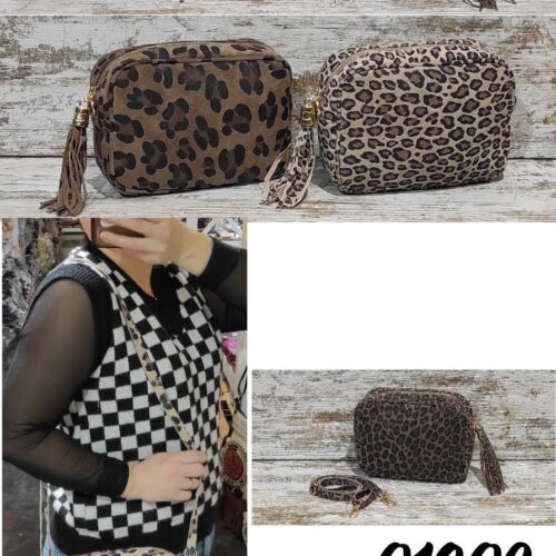 Bolso Bandolera de Ante Animal Print