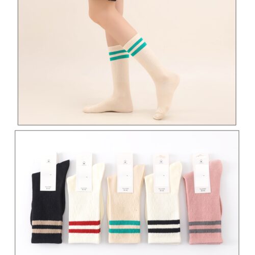 Calcetines Altos  Rayas Mujer