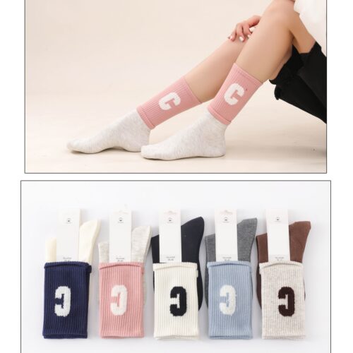 Calcetines Altos Bicolor Mujer