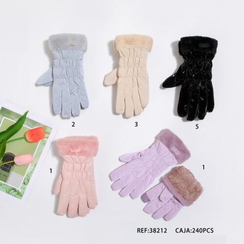 Guantes Mujer Acolchados Detalle Pelo
