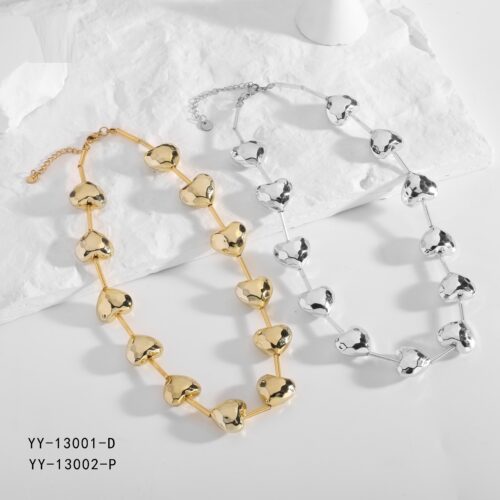 Collar Acero Corazones