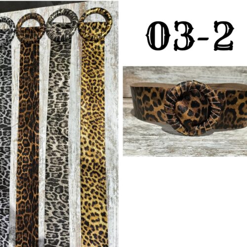 Cinturón Hebilla Redonda Piel Animal Print