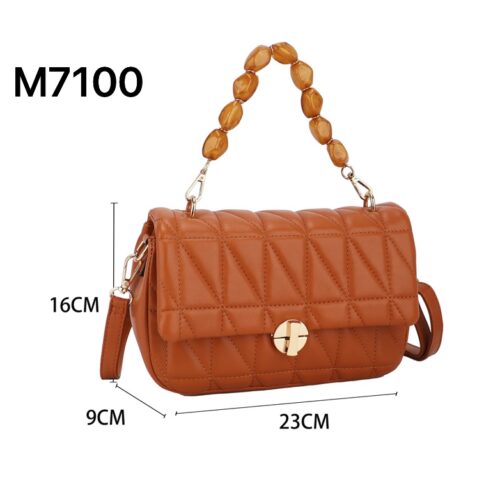 Bolso Acolchado Cadena Piedras