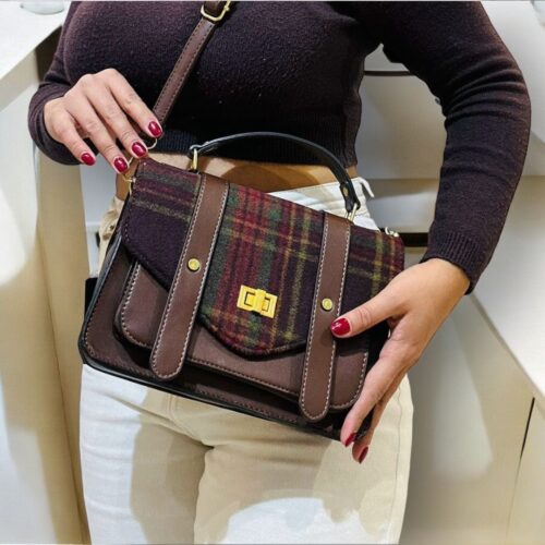 Bolso Bandolera Maletín Solapa Cuadros