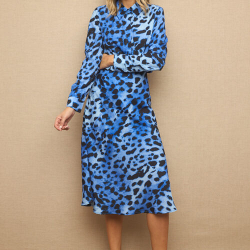 Falda Azul Leopardo
