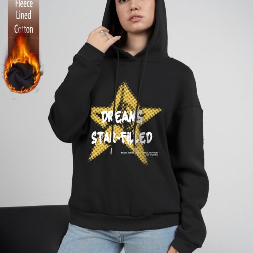 Sudadera Negra Afelpada Estrella