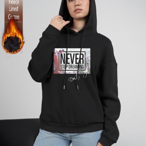 Sudadera Negra Afelpada NEVER