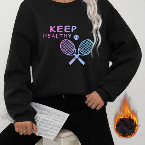 Sudadera Negra Afelpada Raquetas