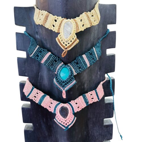 Collar Bolitas Detalle Piedra