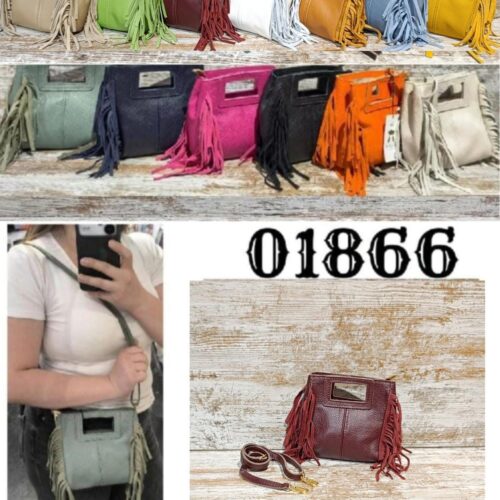 Bandolera Flecos Piel Lisa