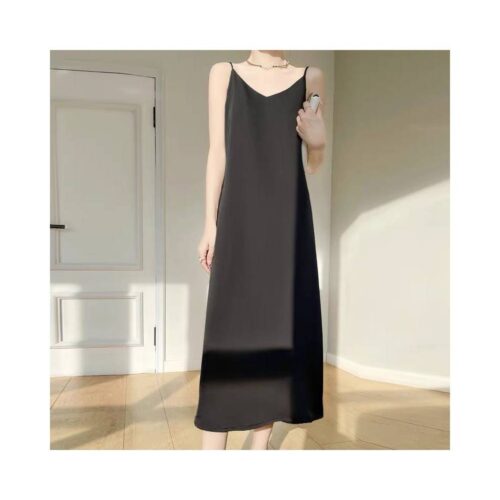 Vestido Midi Satinado Tirante Fino