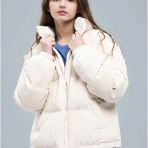 Abrigo Corto Blanco de Pana