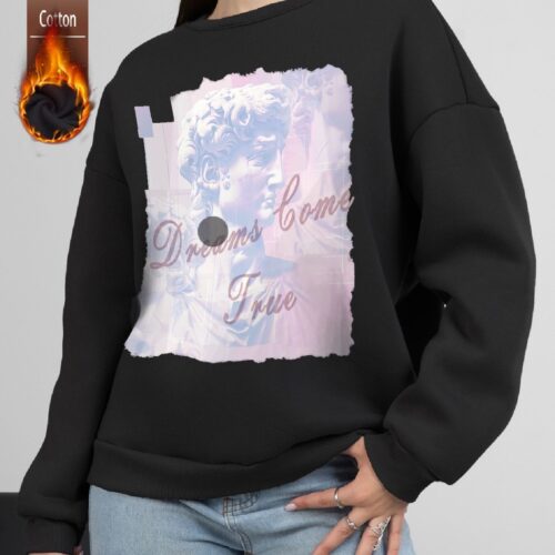 Sudadera Negra Afelpada Dreams