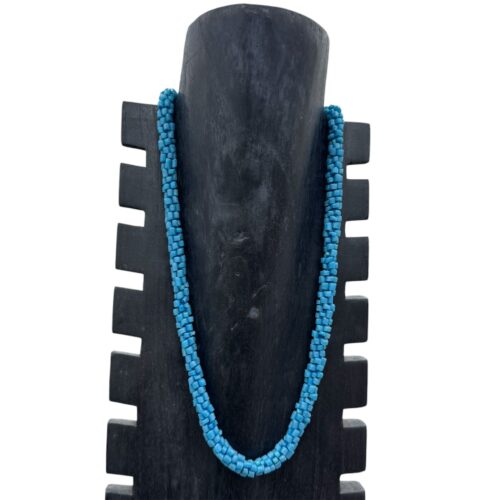 Collar Largo Bolitas Azul Claro