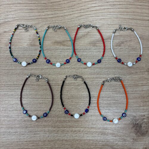 Pulsera Piedrecitas Detalle Ojo Turco