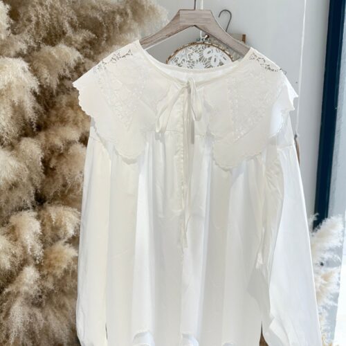 Blusa Blanca Bordada Volantes