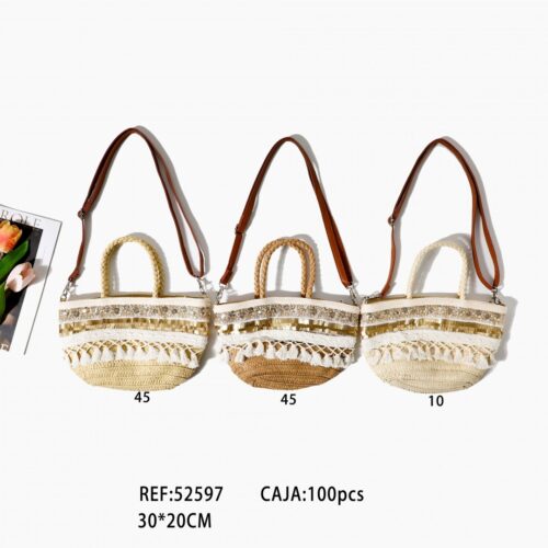 Bolso Ético Borlas Blancas