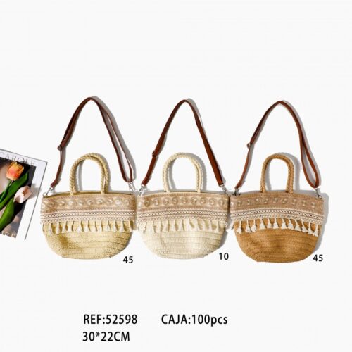 Bolso Ético Borlas Blancas