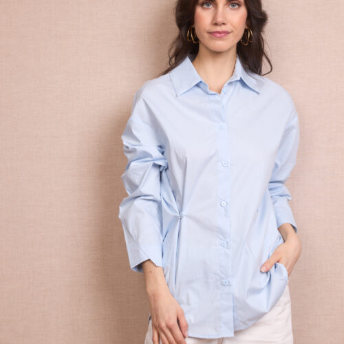 Camisa Azul Diseño  Botones