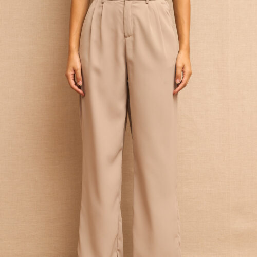Pantalón de Vestir Beige Ancho