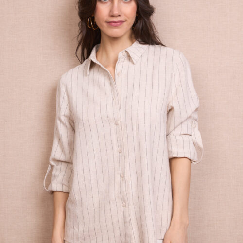 Camisa Beige Rayas