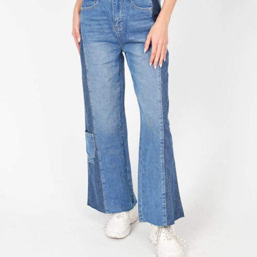 Pantalón Vaquero Ancho Dos Colores