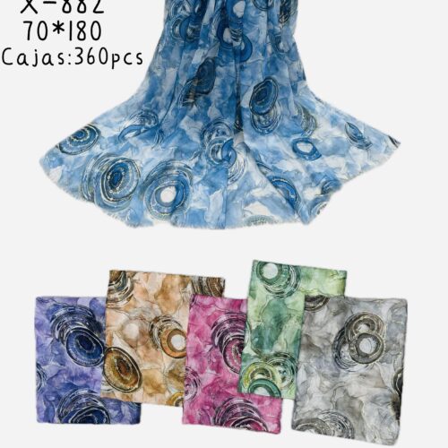 Pañuelo Estampado Detalles Dorados