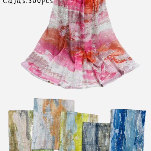 Pañuelo Estampado Detalles Dorados