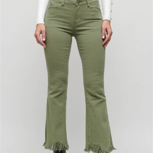 Pantalón Vaquero Recto Deshilachado