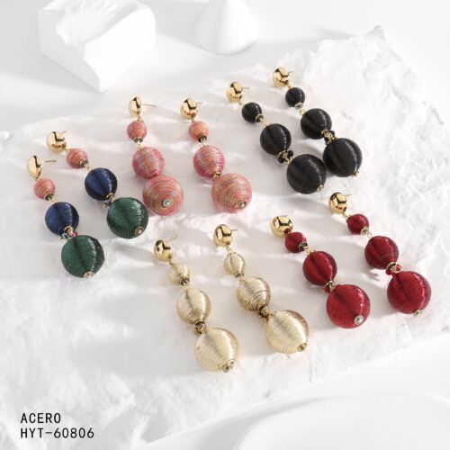 Pendientes Largos Triple Bola