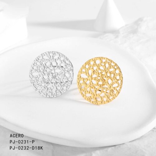 Anillo Acero Circular Calado