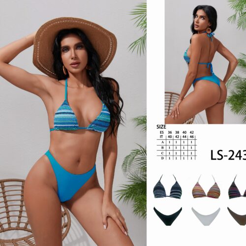 Bikini Triangulo Efecto Ganchillo y Braga Efecto Tanga 36-42