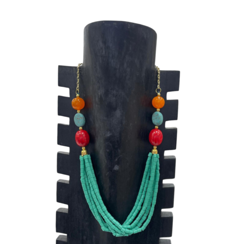 Collar Largo Bolitas y Piedras Colores Surtidos