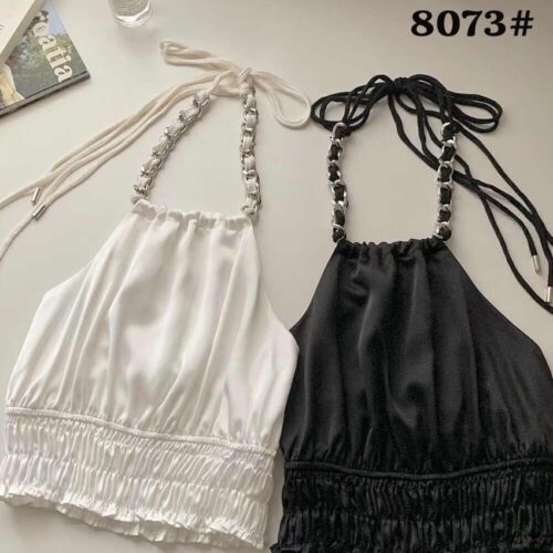 Blusa Top Satinada Detalle Cadeneta