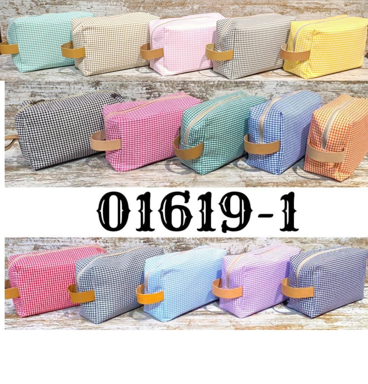 Accesorios Aesthetic Por Mayor Neceser Tela Estampado Vichy Moda