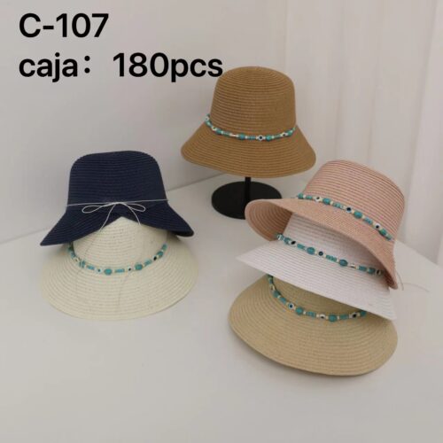 Sombrero Mujer Detalle Bolitas