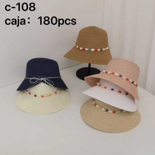 Sombrero Mujer Detalle Conchas