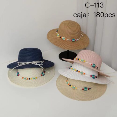 Sombrero Mujer Detalle Piedrecitas