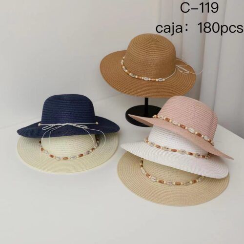 Sombrero Mujer Detalle Conchas