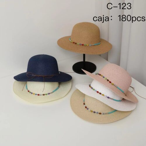 Sombrero Mujer Detalle Bolitas