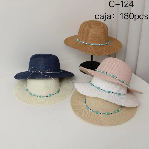 Sombrero Mujer Detalle Bolitas y Ojo Turco
