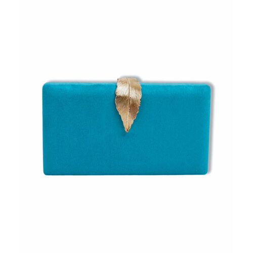 Bolso de Fiesta Hoja Antelina Turquesa