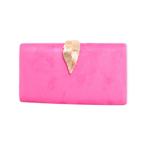 Bolso de Fiesta Hoja Antelina Fucsia