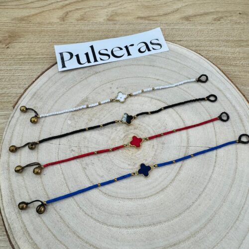 Pulsera Tailandia  Bolitas Trébol